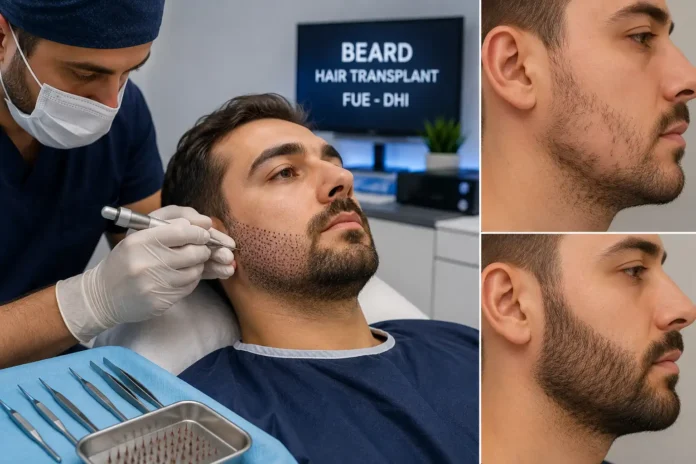 Barthaartransplantation in der Türkei 2026: Kosten, FUE, DHI, Ablauf und Risiken