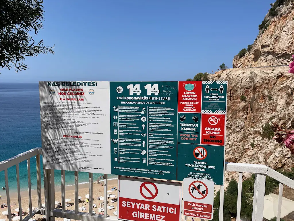 Kaputaş Strand Kaputaş Beach Kaputaş Plaji Eingang 2022 - Türkei Life